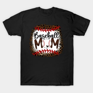 Leopard Baseball Mom   Baseball Mom Mother's Day T-Shirt